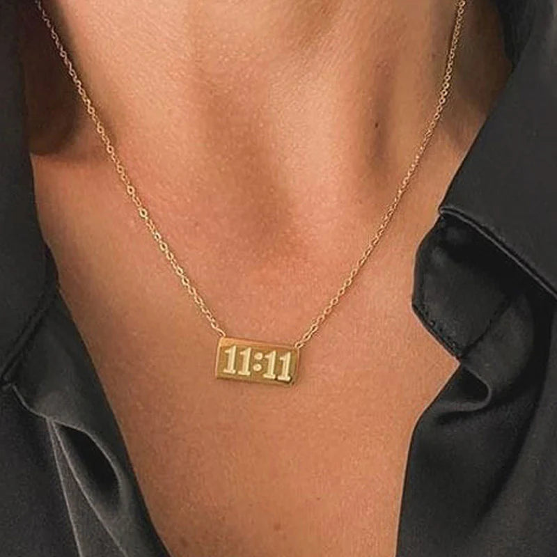 11:11 Gold Pendant Necklace