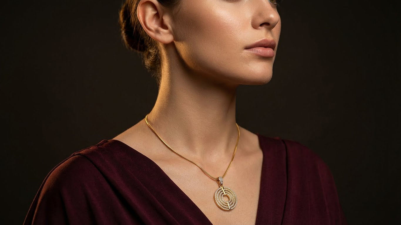 Crystal Circle Pendant Necklace