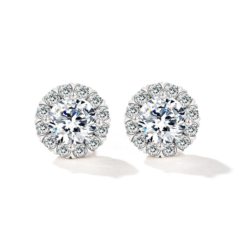 Classic Halo Diamond Stud Earrings