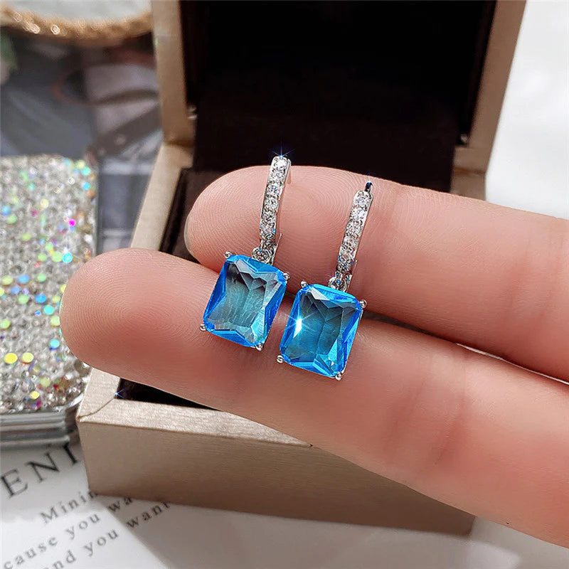 Azure Grace Blue Stone Drop Earrings