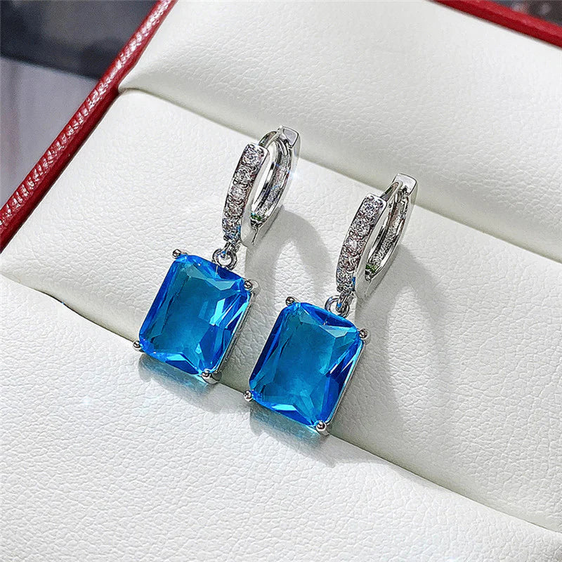 Azure Grace Blue Stone Drop Earrings