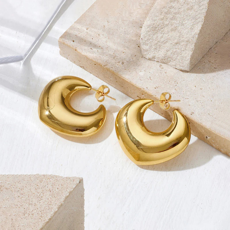 Chunky Gold Hoop Earrings