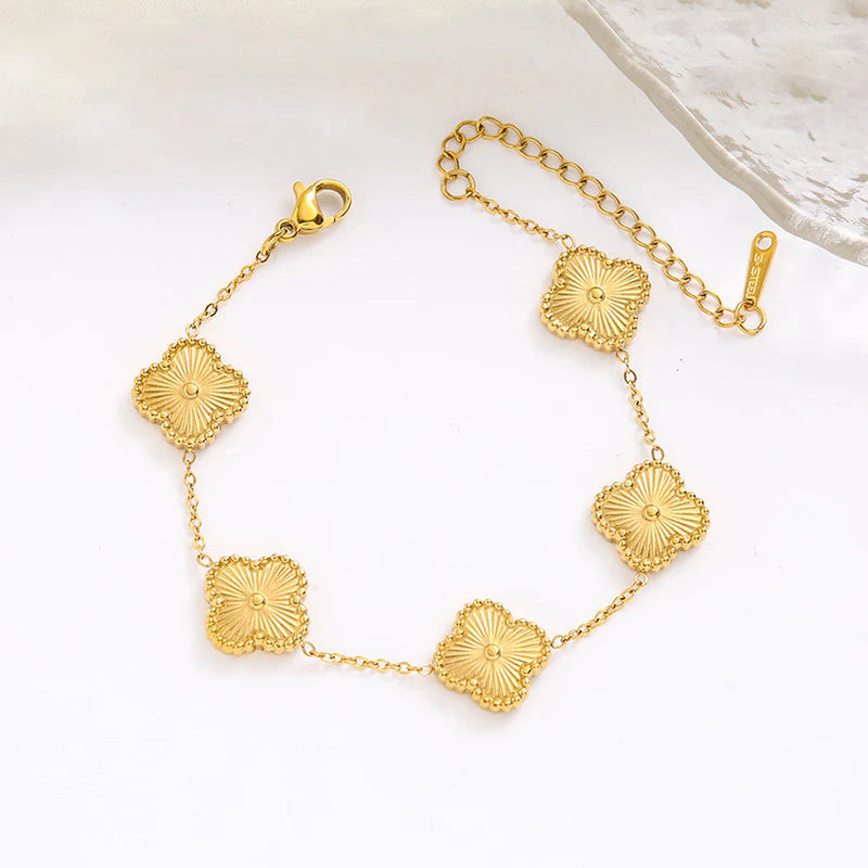 Gold Clover Charm Bracelet