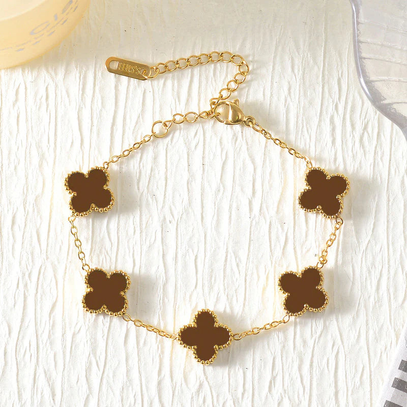 Brown Clover Gold Bracelet