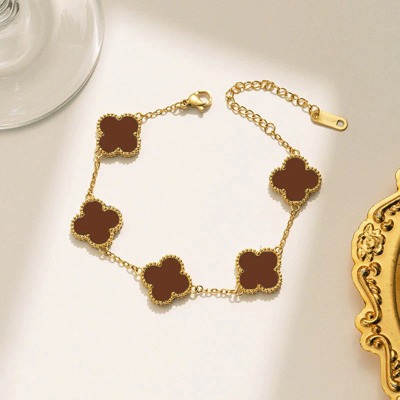 Brown Clover Gold Bracelet