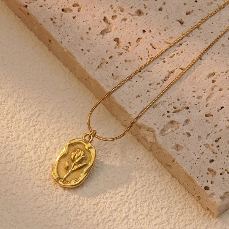 Golden Bloom Pendant Necklace