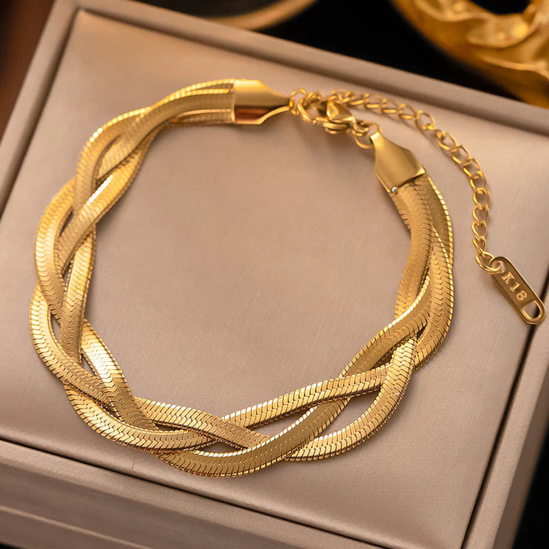 Braided Gold Snake Chain Bracelet