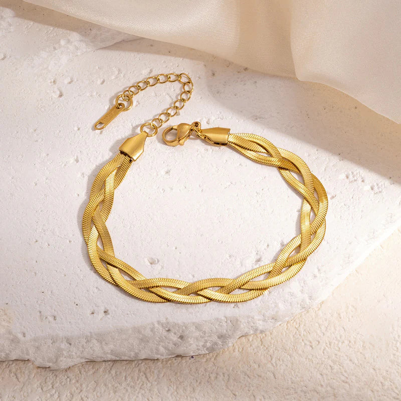 Braided Gold Snake Chain Bracelet