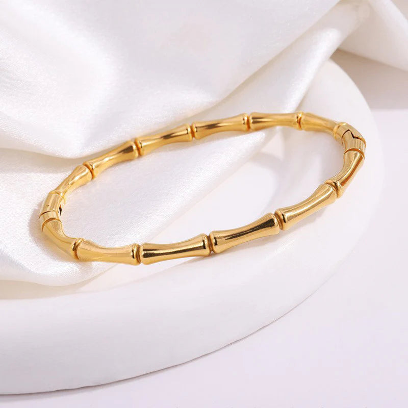 Fancy Bamboo Gold Bracelet