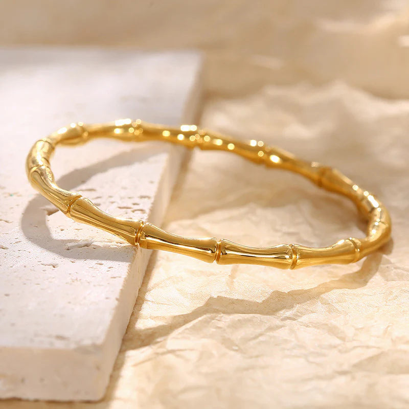 Fancy Bamboo Gold Bracelet