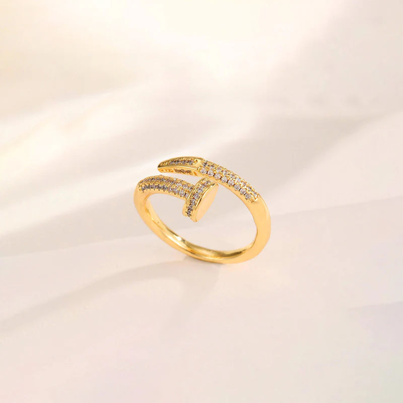 Golden Nail Spark Ring