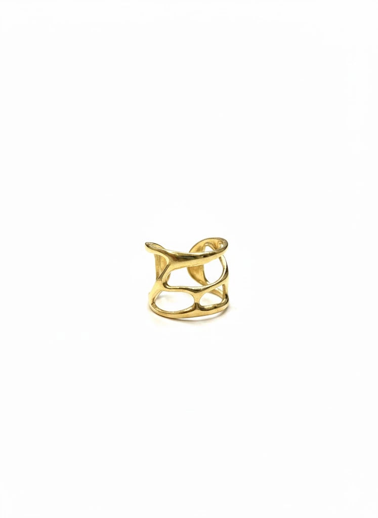 Golden polished finger ring