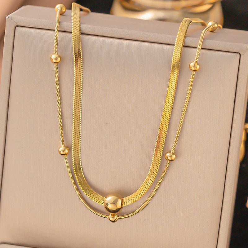 Layered Snake Chain Gold Necklace