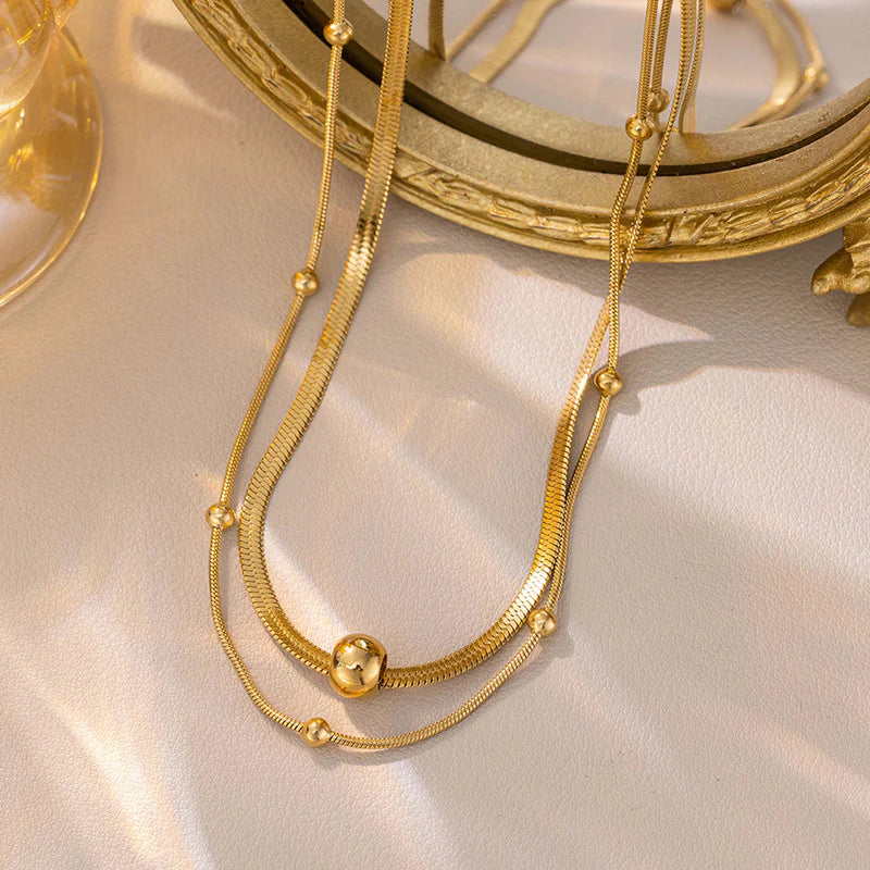 Layered Snake Chain Gold Necklace