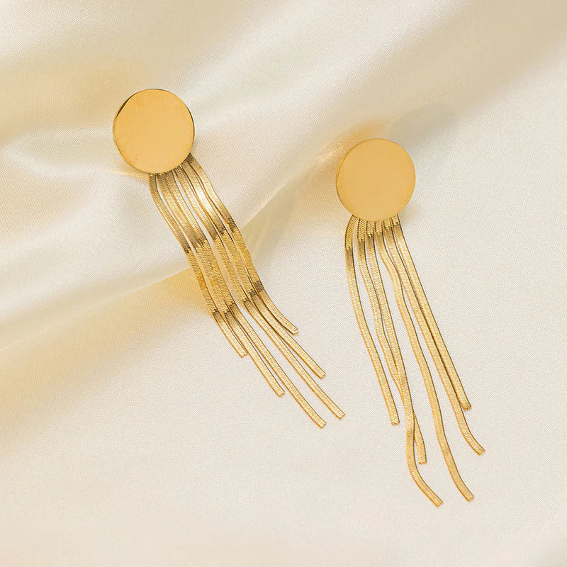 Golden Cascade Statement Earrings