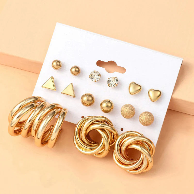 Luxe Gold Everyday Earrings Combo