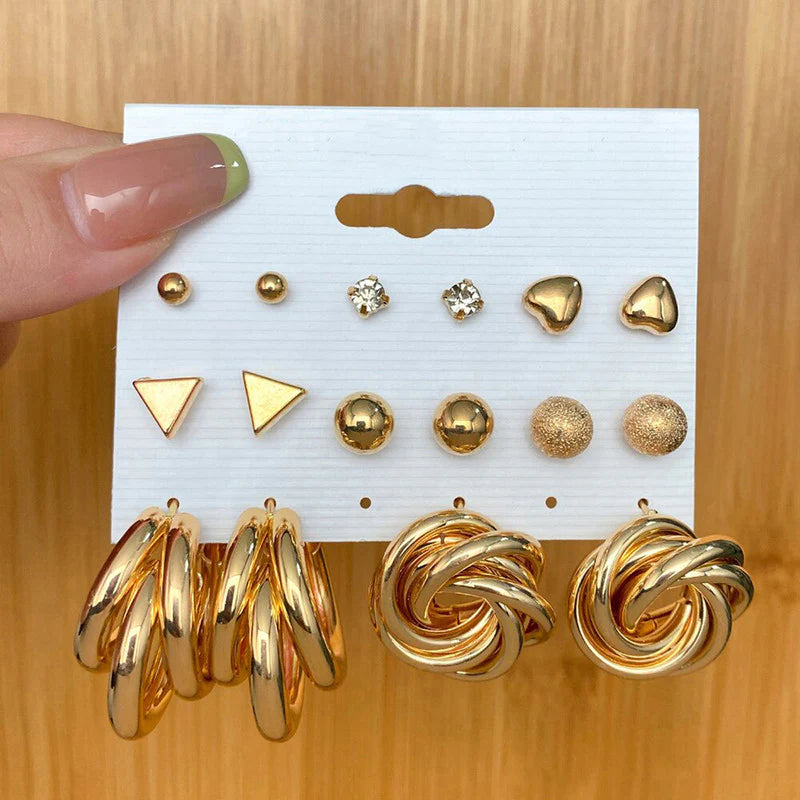 Luxe Gold Everyday Earrings Combo